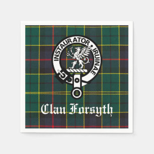 Clan Forsyth Wappen & Tartan individuell anpassbar Serviette