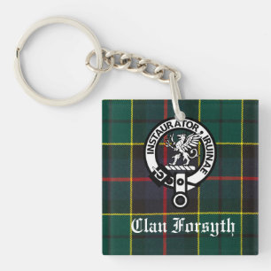 Clan Forsyth-Wappen und Tartan Schlüsselanhänger