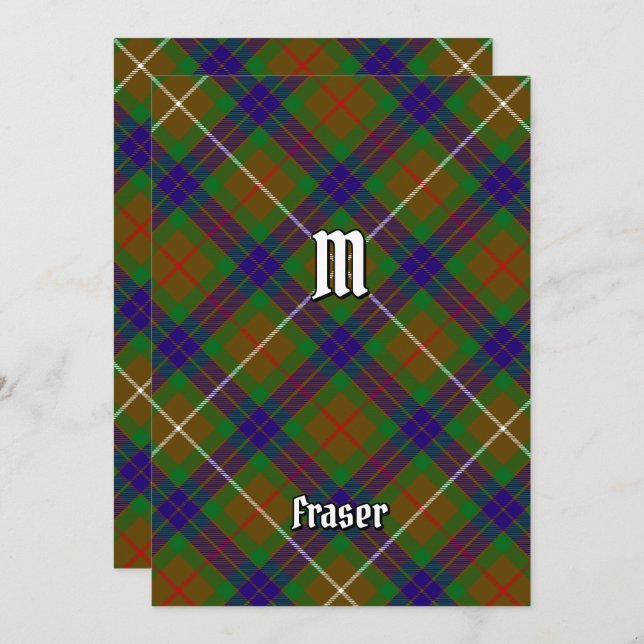 Clan Fraser Jagd Tartan Einladung (Vorne/Hinten)