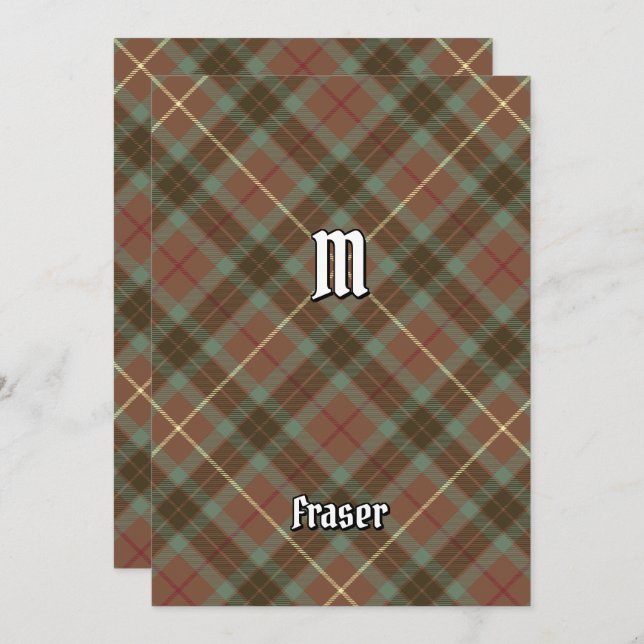 Clan Fraser Jagd Wetter Tartan Einladung (Vorne/Hinten)
