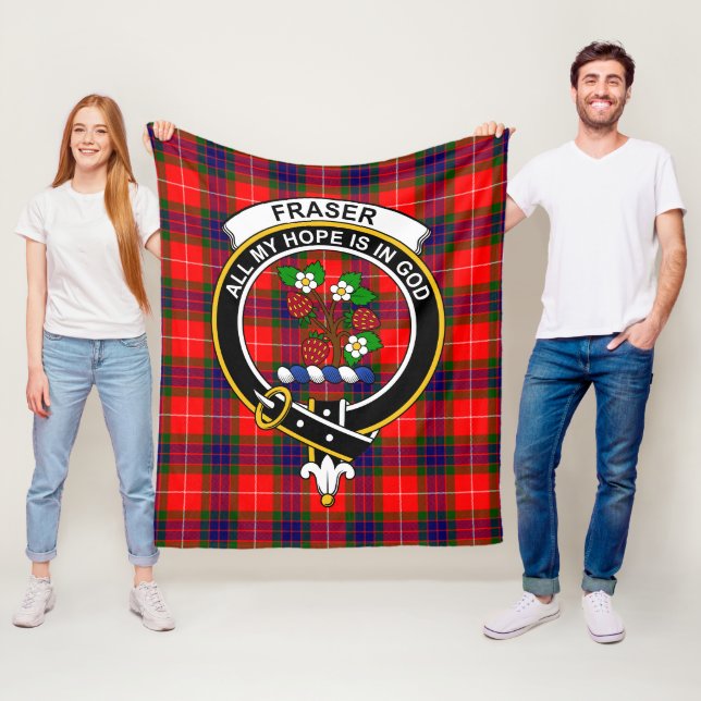 Clan Fraser Modern Clan Abzeichen Tartan Kariert Fleecedecke (Beispiel)