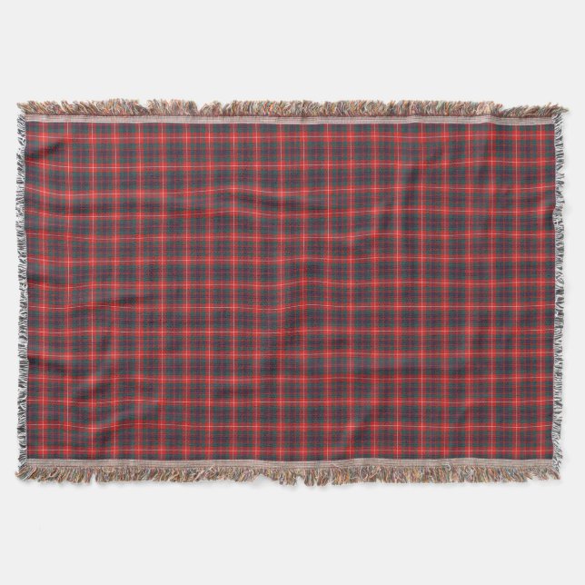 Clan Fraser Red and Navy Modern Scottish Tartan Decke (Vorderseite)