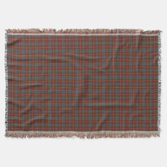 Clan Fraser Reproduction Tartan Blue and Red Karie Decke (Vorderseite)