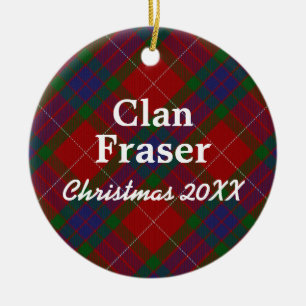 Clan Fraser Scottish Tartan Keramik Ornament