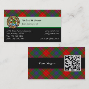 Clan Fraser Tartan Business Card Visitenkarte