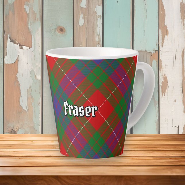 Clan Fraser Tartan Latte Tasse (Von Creator hochgeladen)