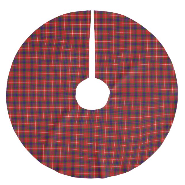 Clan Fraser Tartan Polyester Weihnachtsbaumdecke (Vorderseite)