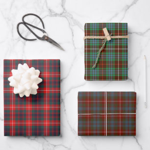 Clan Fraser Tartan Variationen Geschenkpapier Set