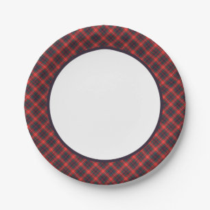 Clan Fraser von Lovat Modern Tartan Border Pappteller