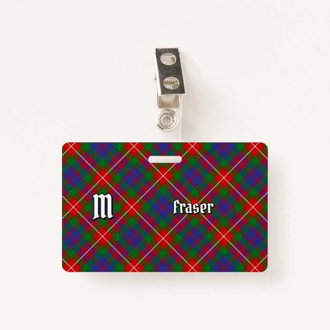 Clan Fraser von Lovat Tartan Abzeichen Ausweis (Vorderseite mit Klammer)