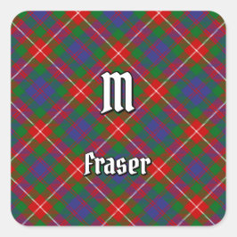 Clan Fraser von Lovat Tartan Quadratischer Aufkleber