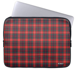 Clan Fraser von Lovat Tartan Red Kariert Mit Monog Laptopschutzhülle