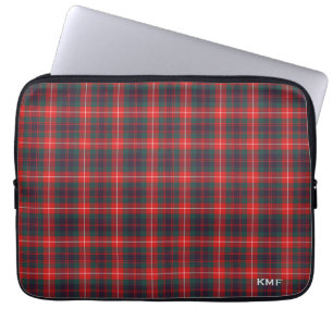 Clan Fraser von Lovat Tartan Red Kariert Mit Monog Laptopschutzhülle