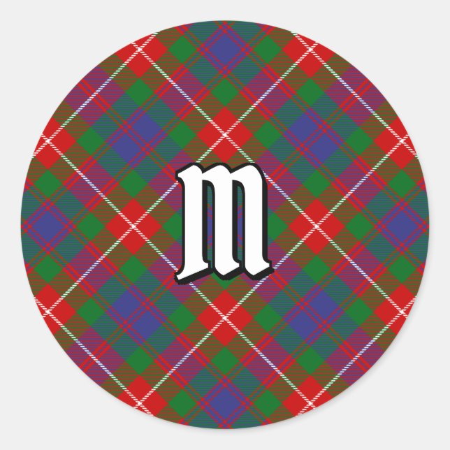 Clan Fraser von Lovat Tartan Runder Aufkleber (Vorderseite)