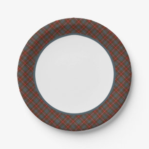 Clan Fraser von Lovat verwitterte Tartan-Grenze Pappteller