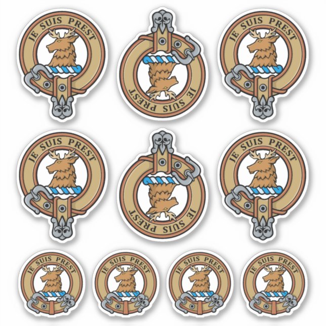 Clan Fraser von Lovat Wappen Sticker Set (Vorderseite)