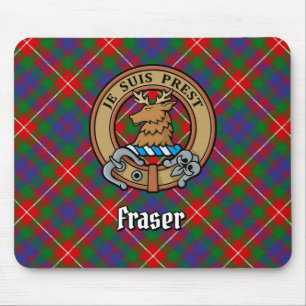 Clan Fraser von Lovat Wappen über Tartan Mousepad