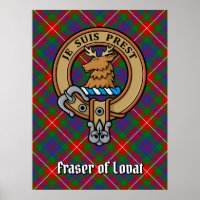 Clan Fraser von Lovat Wappen über Tartan
