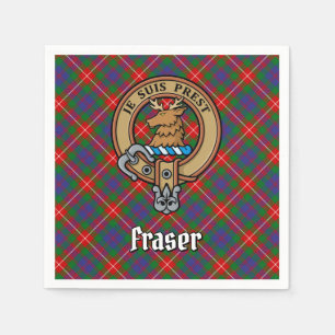 Clan Fraser von Lovat Wappen über Tartan Serviette