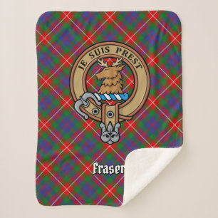 Clan Fraser von Lovat Wappen über Tartan Sherpadecke