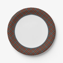 Clan Fraser von Lovat Weathered Tartan Border Pappteller