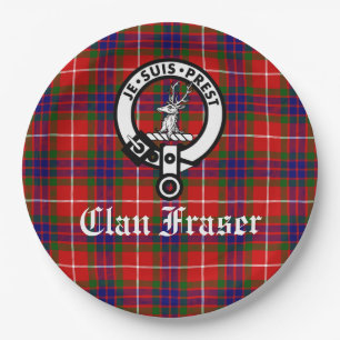 Clan Fraser Wappen Abzeichen Tartan individuell an Pappteller