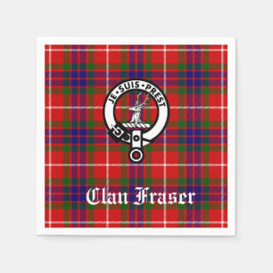Clan Fraser Wappen Abzeichen Tartan individuell an Serviette