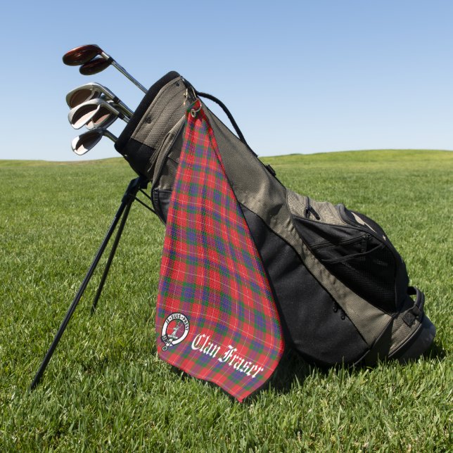 Clan Fraser Wappen Abzeichen & Tartan individuell  Golfhandtuch (Gras)