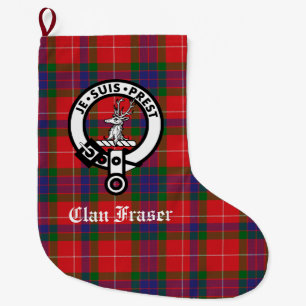 Clan Fraser Wappen Abzeichen & Tartan individuell  Großer Weihnachtsstrumpf