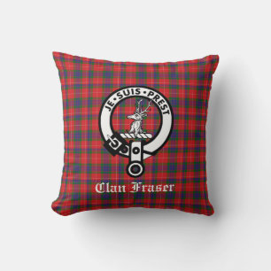 Clan Fraser Wappen Abzeichen & Tartan Kissen