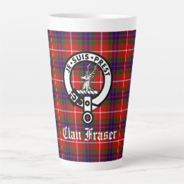 Clan Fraser Wappen Abzeichen und Tartan Milchtasse