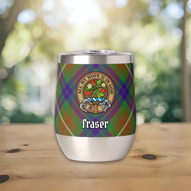 Clan Fraser Wappen über Jagd auf Tartan (Von Creator hochgeladen)