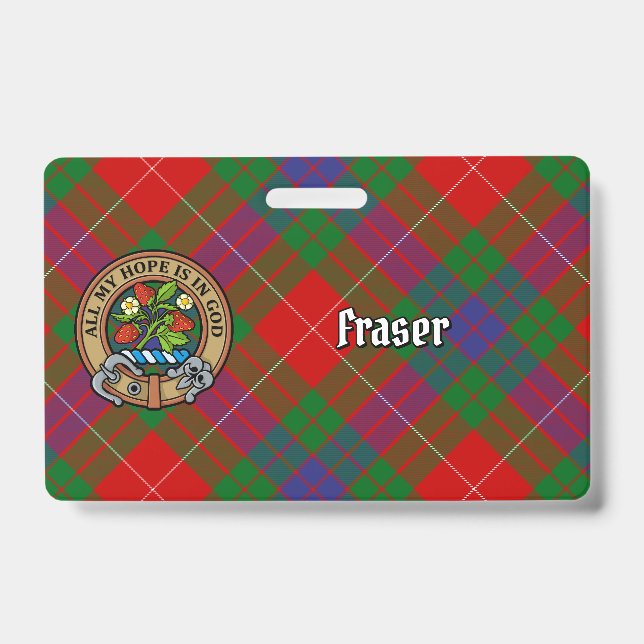 Clan Fraser Wappen über Tartan Ausweis (Vorderseite)
