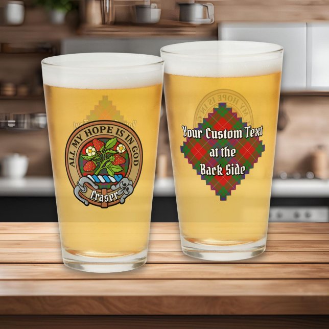Clan Fraser Wappen über Tartan Glas (Von Creator hochgeladen)