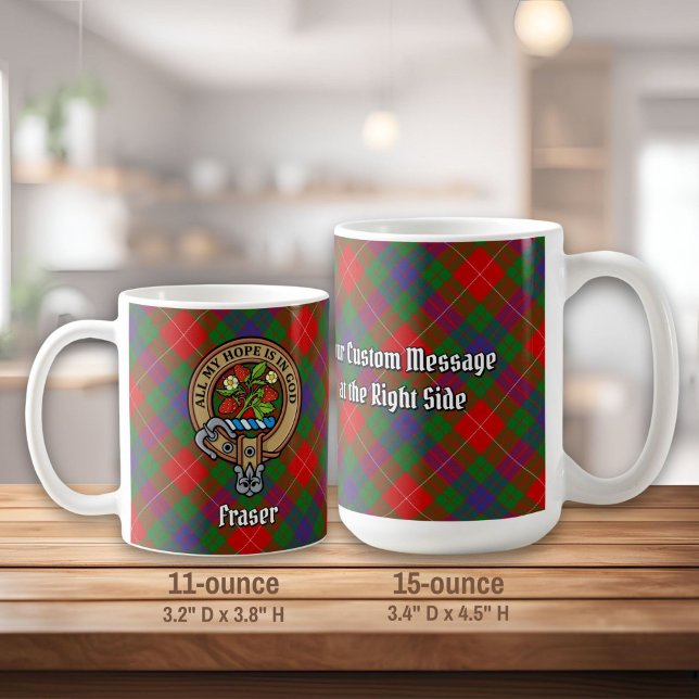 Clan Fraser Wappen über Tartan Kaffeetasse (Von Creator hochgeladen)