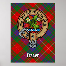 Clan Fraser Wappen über Tartan Poster