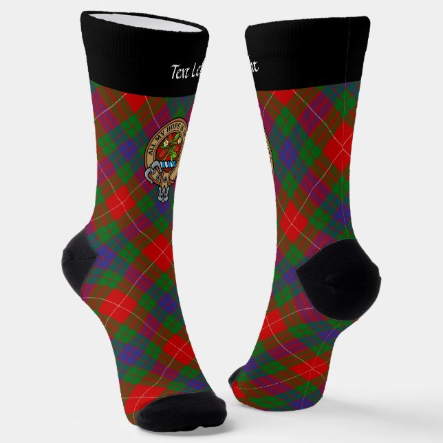 Clan Fraser Wappen über Tartan Socken (Gewinkelt)