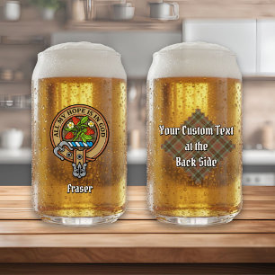 Clan Fraser Wappen über Wetterjagd Tartan Dosenglas