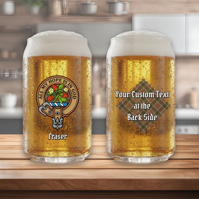 Clan Fraser Wappen über Wetterjagd Tartan Dosenglas (Von Creator hochgeladen)