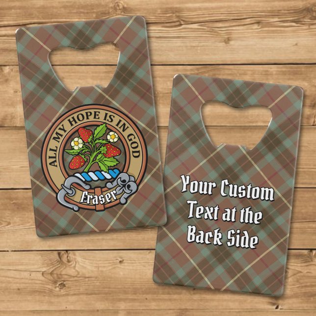 Clan Fraser Wappen über Wetterjagd Tartan Geldbeutel Flaschenöffner (Von Creator hochgeladen)