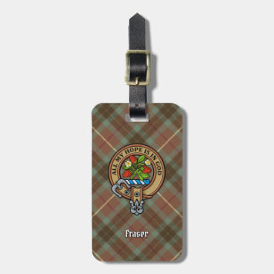 Clan Fraser Wappen über Wetterjagd Tartan Gepäckanhänger