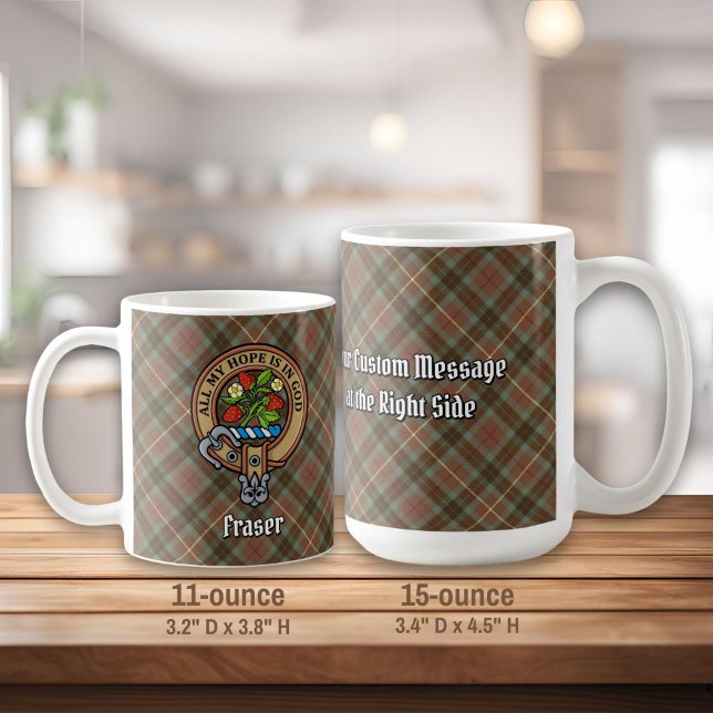 Clan Fraser Wappen über Wetterjagd Tartan Kaffeetasse (Von Creator hochgeladen)