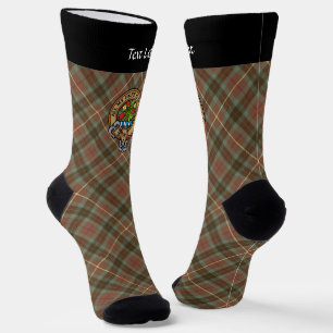 Clan Fraser Wappen über Wetterjagd Tartan Socken
