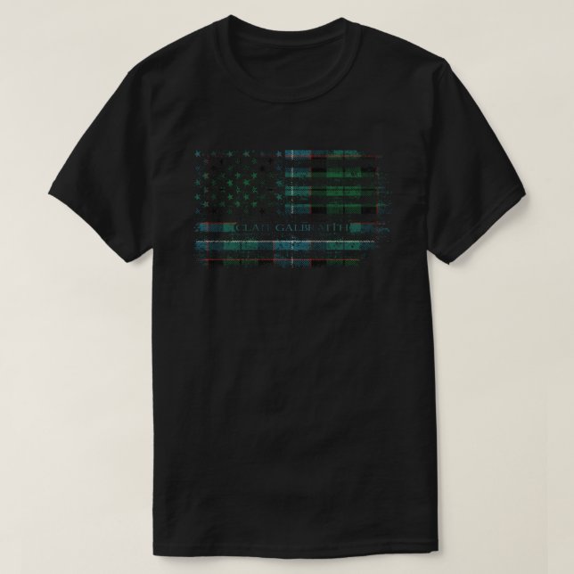 Clan Galbraith Scottish tartan US Flaggenkilometer T-Shirt (Design vorne)