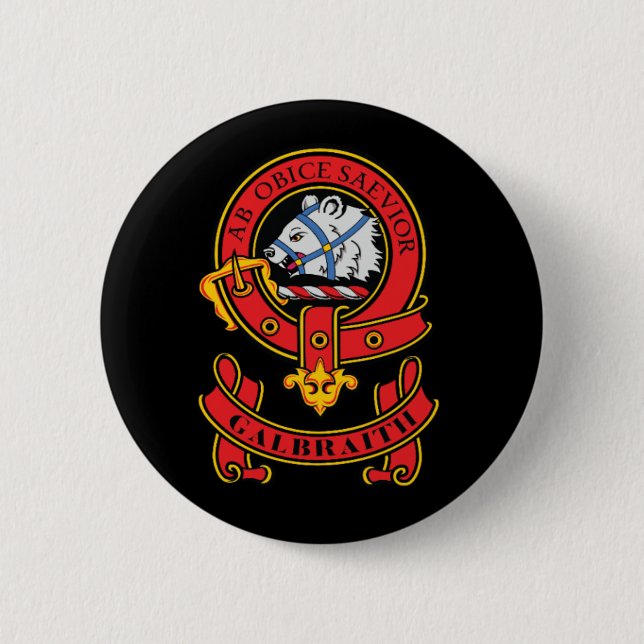 Clan Galbraith Wappen Abzeichen Pinback Button (Vorderseite)