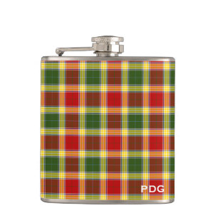 Clan Gibbs Tartan Monogram Flachmann