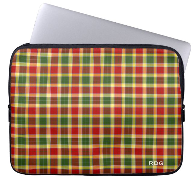 Clan Gibbs und Gibson Tartan Mit Monogramm Laptopschutzhülle (Vorderseite)