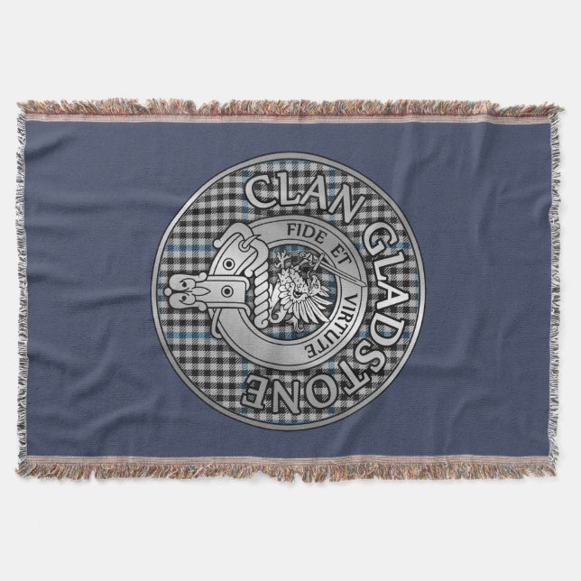 Clan Gladstone Wappen & Tartan Decke (Vorderseite)