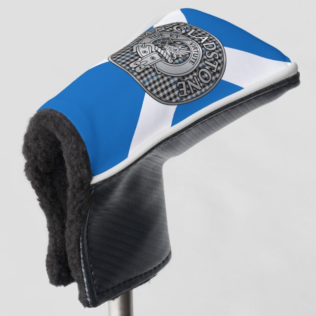 Clan Gladstone Wappen & Tartan Golf Headcover (3/4 Vorderseite)