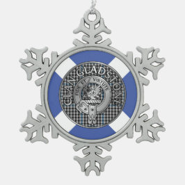 Clan Gladstone Wappen & Tartan Schneeflocken Zinn-Ornament